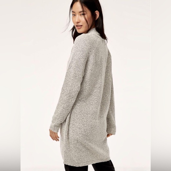 Aritzia Community gray marled long open cotton cardigan - XXS - Picture 5 of 7